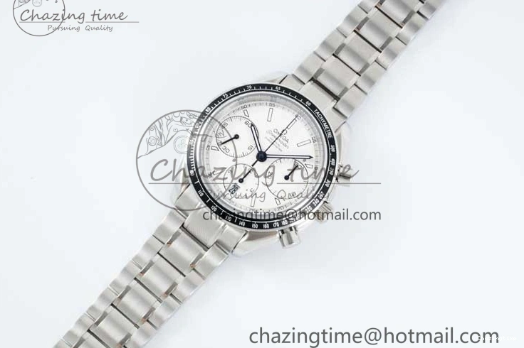 0130 Speedmaster Racing Master SS HKF Best Edition White Dial on SS Bracelet A Premium 7809